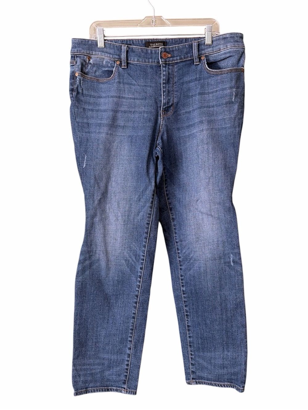 Talbots Flawless Five Pocket Women's Blue Boyfriend Jeans Sz 14